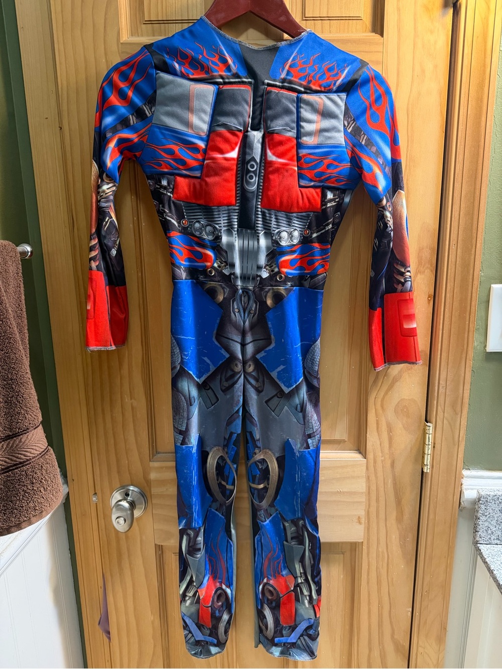 Optimus Prime Blue and Red Superhero Muscle Bodysuit Costume